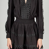 Lace Trim Mini Dress