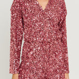 Sequin Wrap Romper