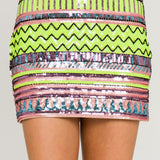 Multi Sequins Mini Skirt