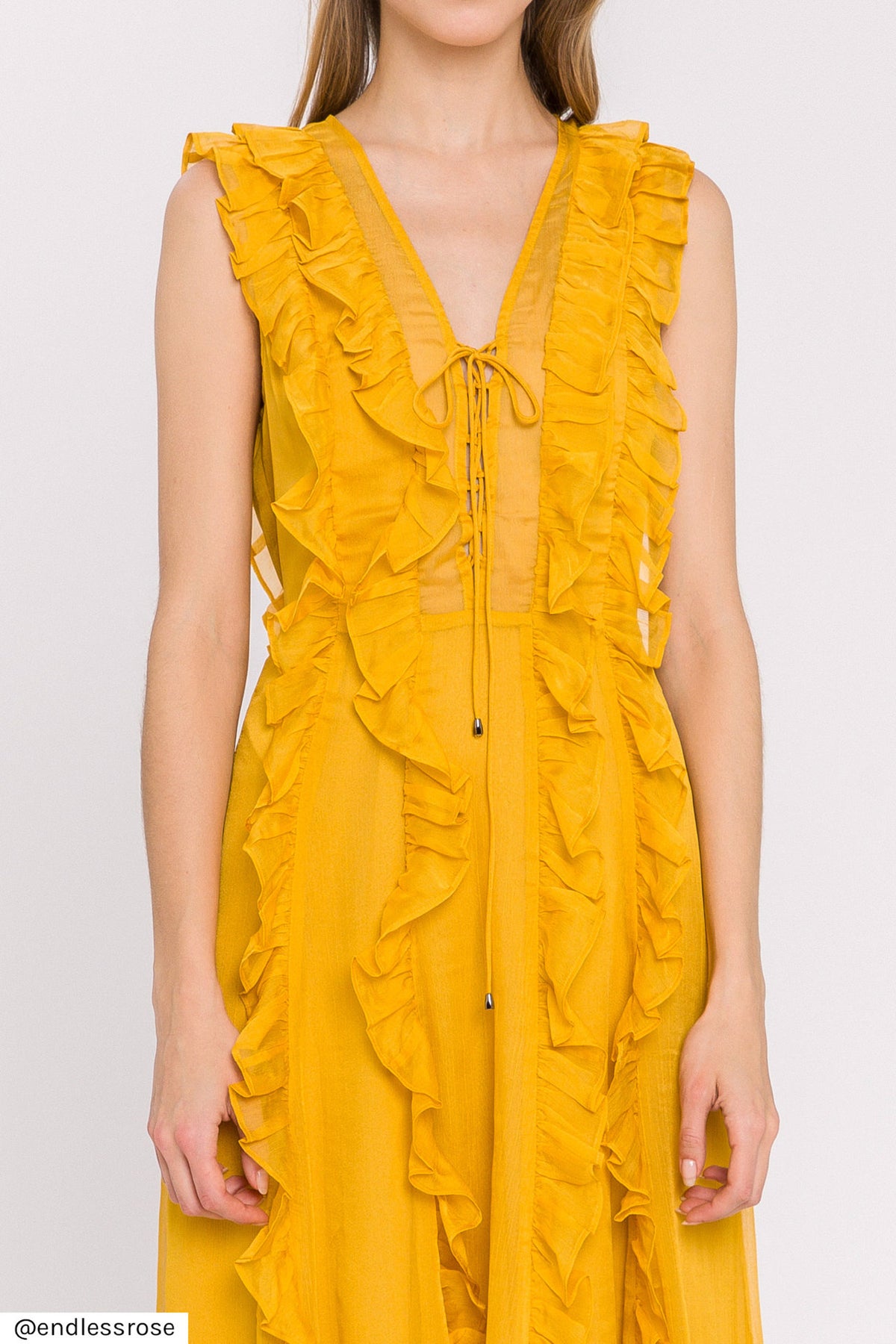 Ruffle Detail Maxi Dress