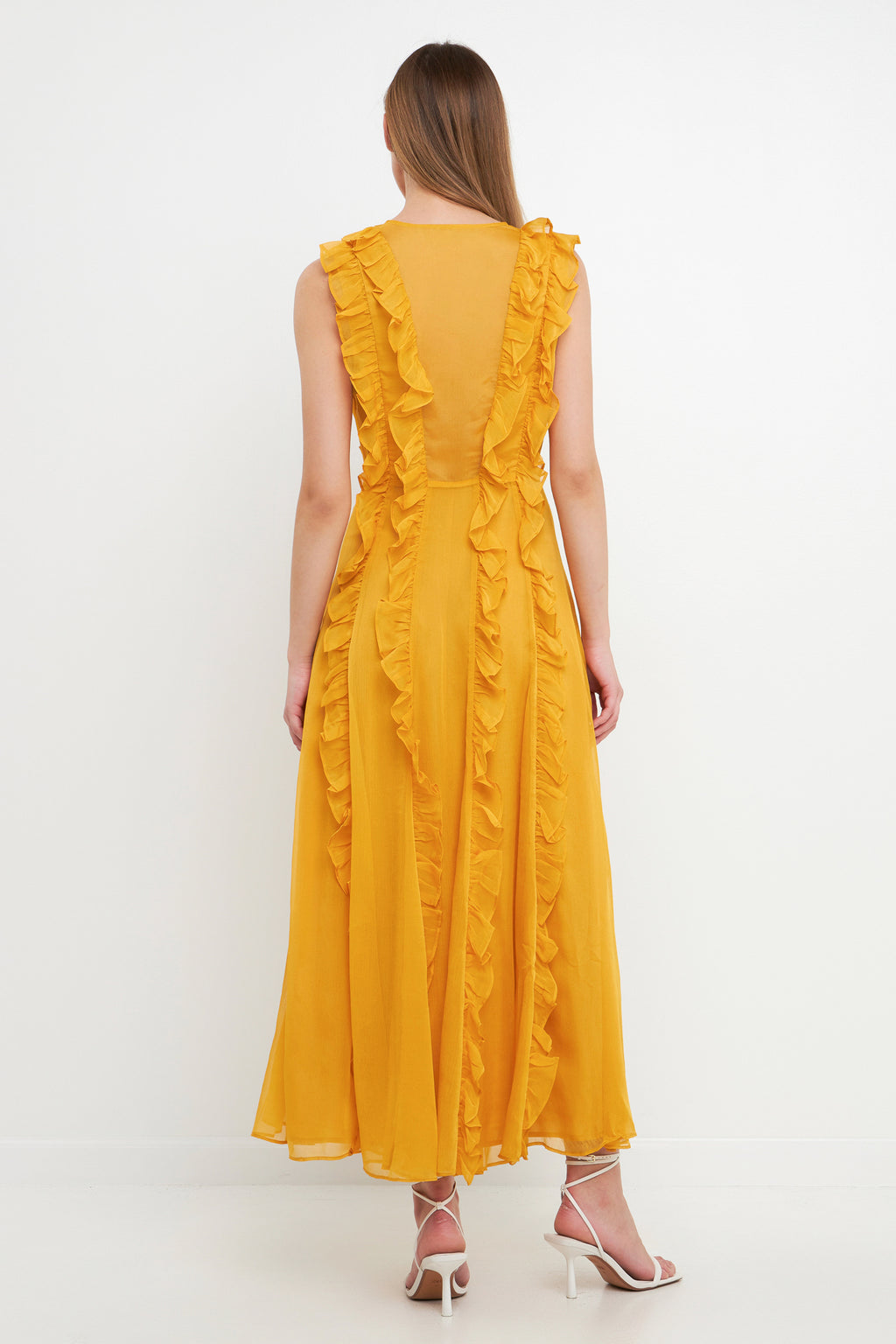 Ruffle Detail Maxi Dress