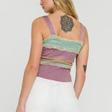 Color Block Metallic Knit Top