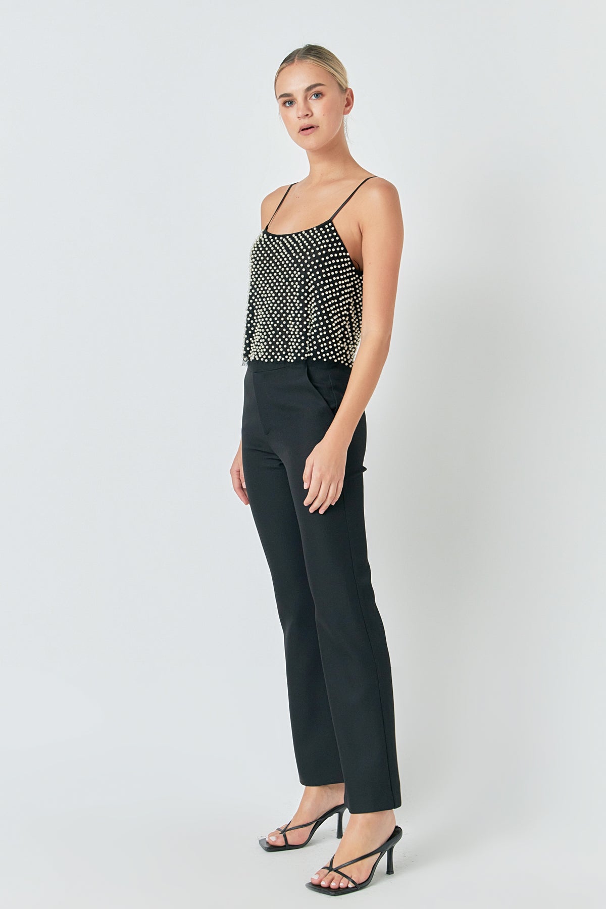Pearl Embellished Cami Top
