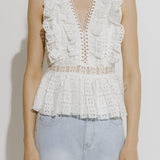 Lace Peplum Top