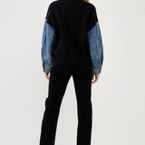 GREY LAB - Denim Combo Sleeve Sweater - SWEATERS & KNITS available at Objectrare