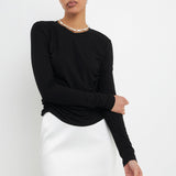 Ruched Side Knit Top