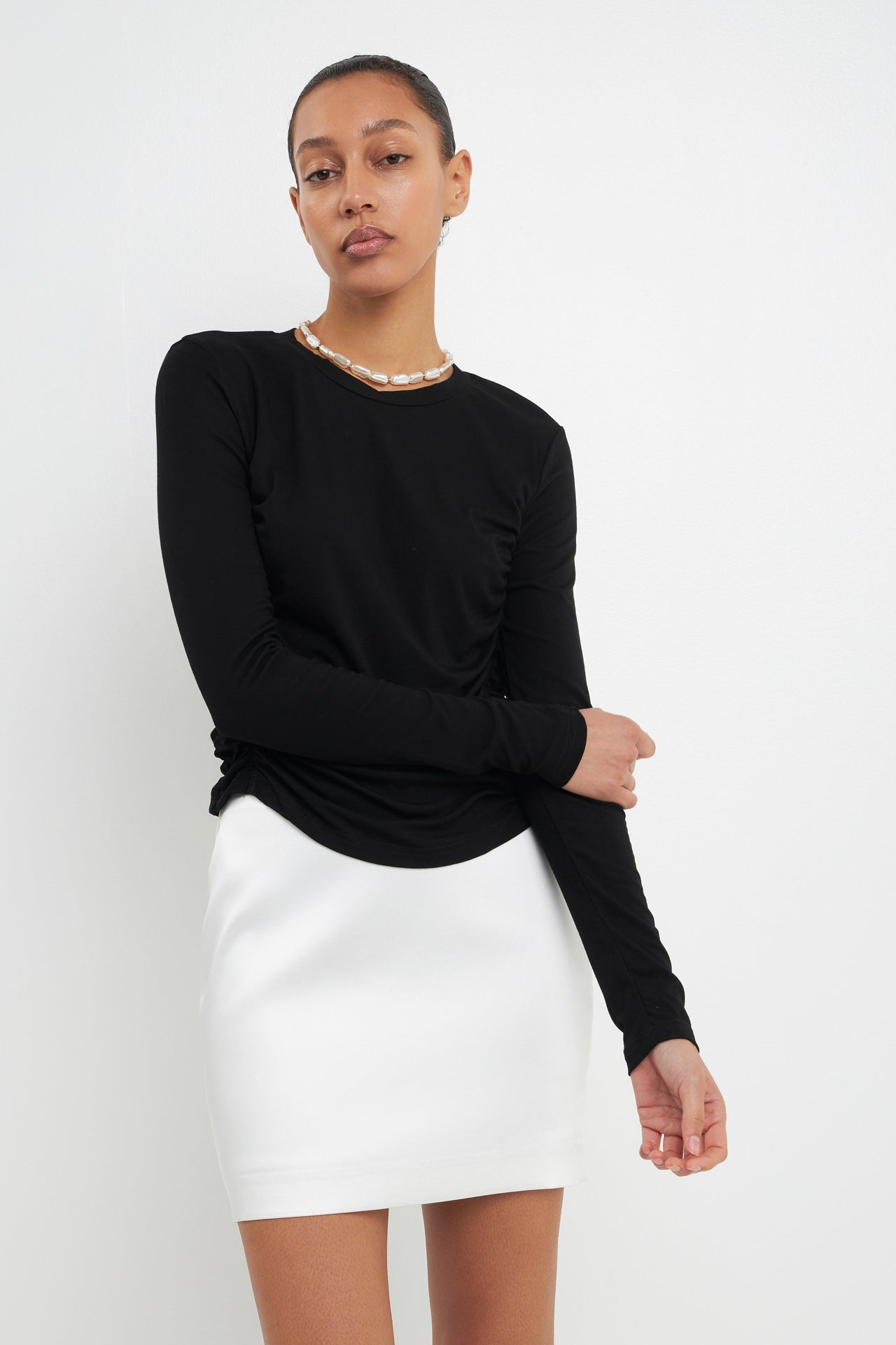 Ruched Side Knit Top