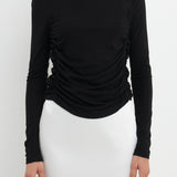 Ruched Side Knit Top