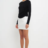 Ruched Side Knit Top