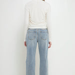 GREY LAB-Ruched Side Knit Top-TOPS available at Objectrare