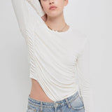 Ruched Side Knit Top