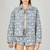 Embroidered Floral Denim Jacket