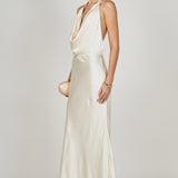 Satin Cowl Maxi Dress
