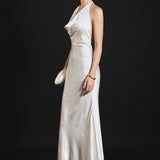 Satin Cowl Maxi Dress