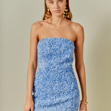 Strapless 3D Floral Dress