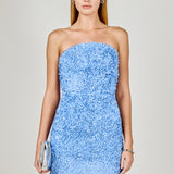 Strapless 3D Floral Dress