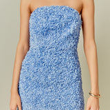 Strapless 3D Floral Dress