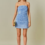 Strapless 3D Floral Dress