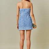 Strapless 3D Floral Dress