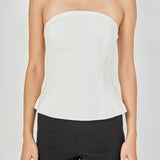 Strapless Paneled Peplum Top