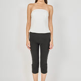 Strapless Paneled Peplum Top