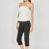 Strapless Paneled Peplum Top