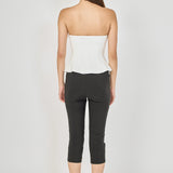 Strapless Paneled Peplum Top