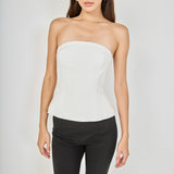 Strapless Paneled Peplum Top
