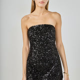 Strapless Sequined Dress