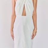Draped Halter Midi Dress