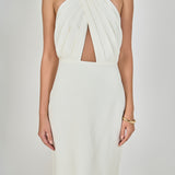 Draped Halter Midi Dress