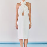 Draped Halter Midi Dress