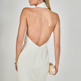 Draped Halter Midi Dress