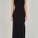 Flower Detail One Shoulder Knit Maxi Dress