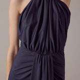 Draped Halter Maxi Dress
