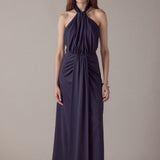 Draped Halter Maxi Dress