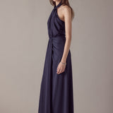 Draped Halter Maxi Dress