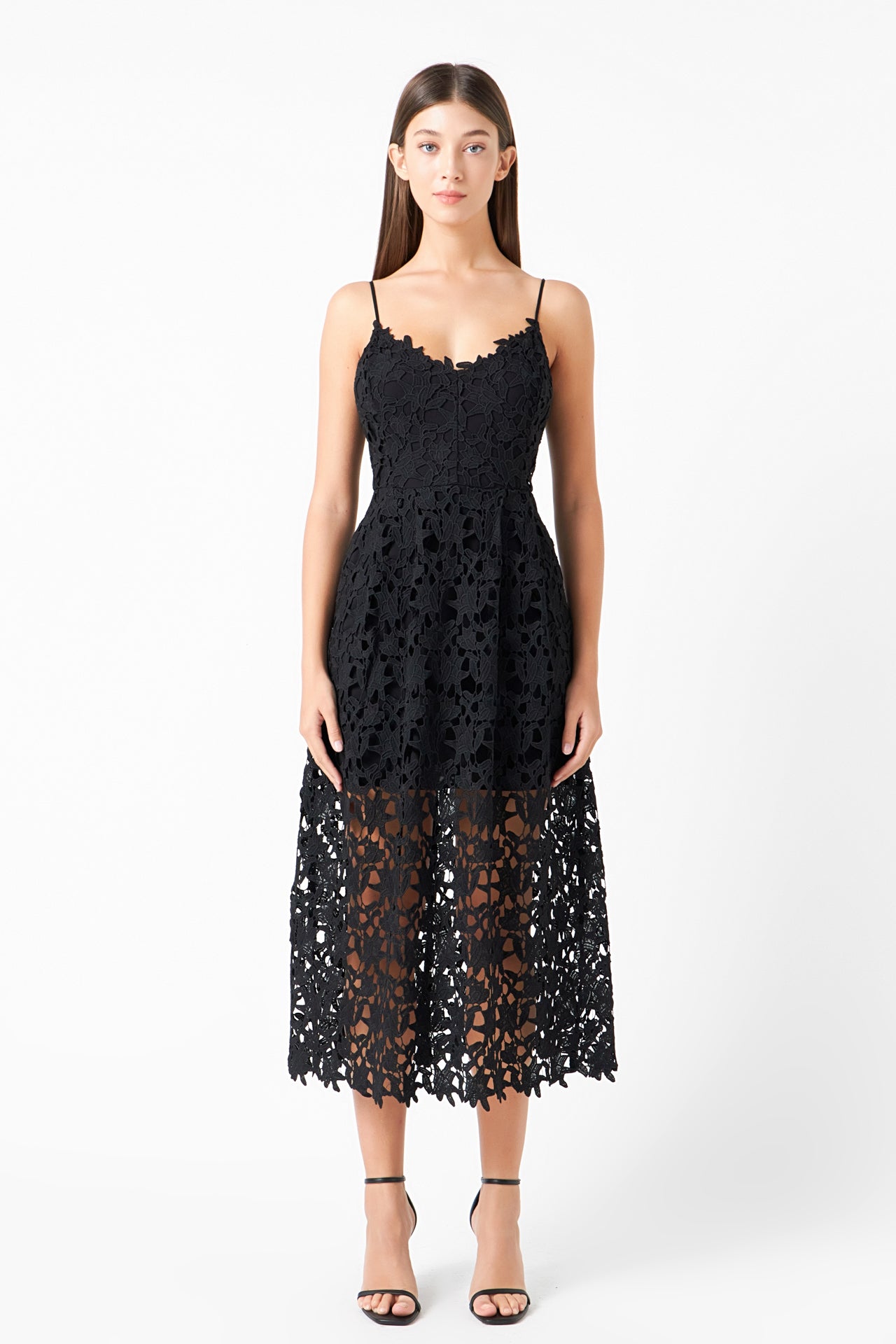 Women's Dresses Lace Overlay -line Dress Dress for Women (Color : Black,  Size : X-Small) at  Women's Clothing store