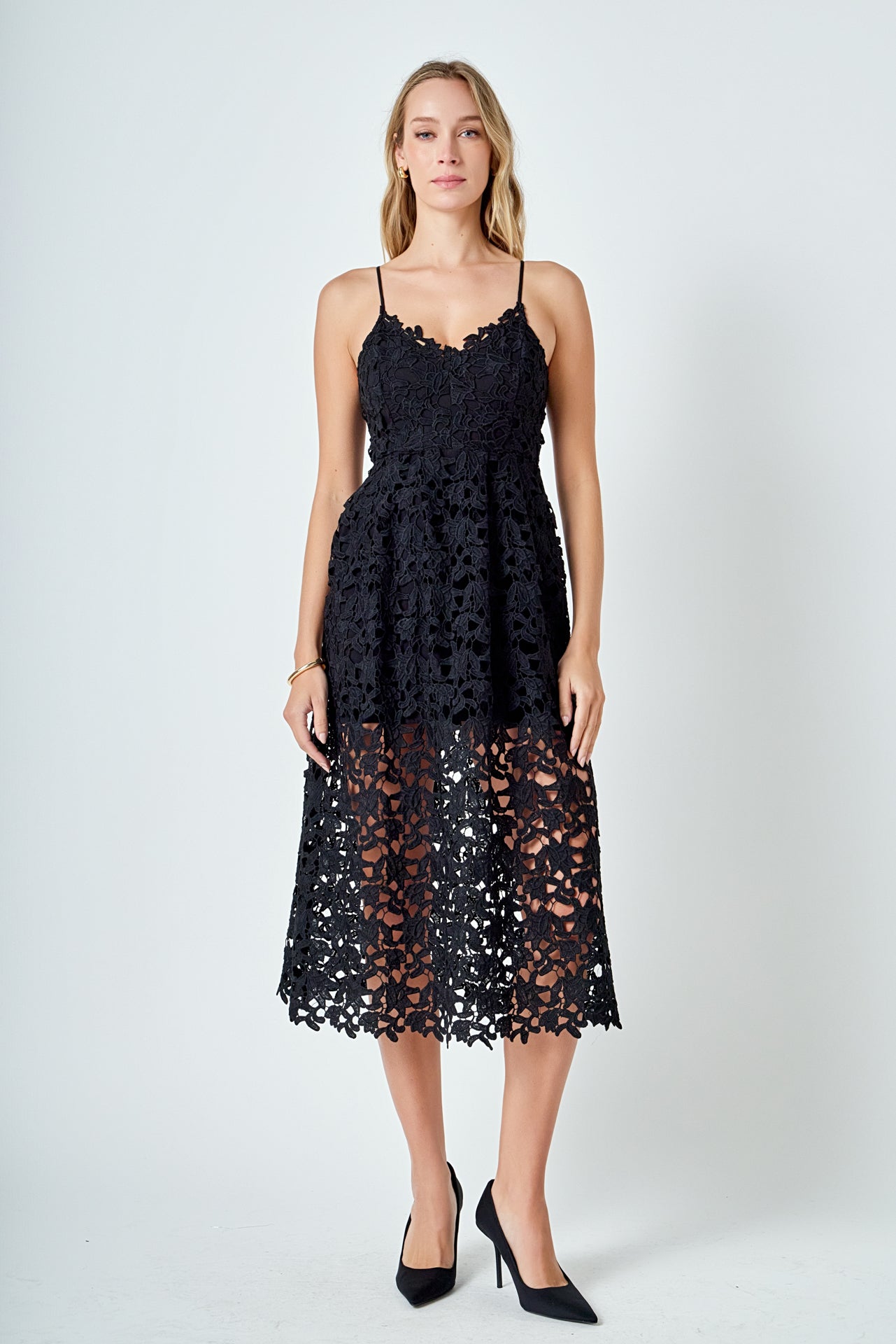 Endless Rose - Lace Midi Dress BLUSH / XS Endless Rose - Lace Midi Dress BLUSH / XS