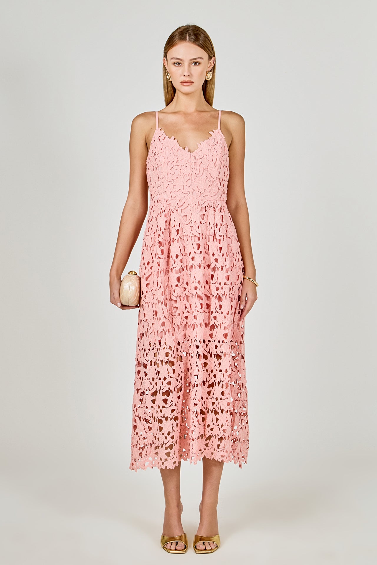 Endless Rose - Lace Midi Dress BLUSH / XS Endless Rose - Lace Midi Dress BLUSH / XS
