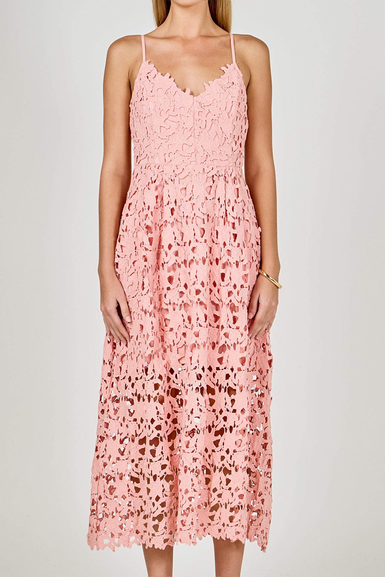 Endless Rose - Lace Midi Dress BLUSH / XS Endless Rose - Lace Midi Dress BLUSH / XS