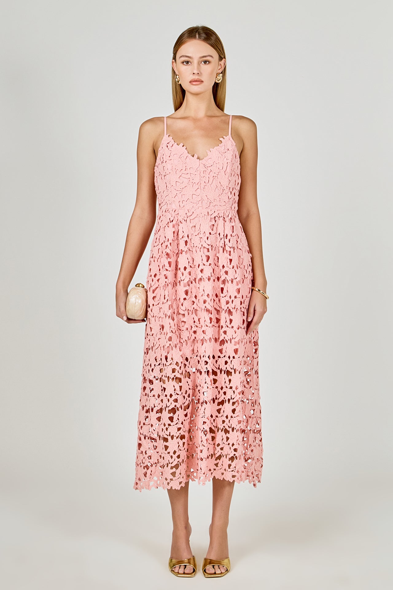 Endless Rose - Lace Midi Dress BLUSH / XS Endless Rose - Lace Midi Dress BLUSH / XS