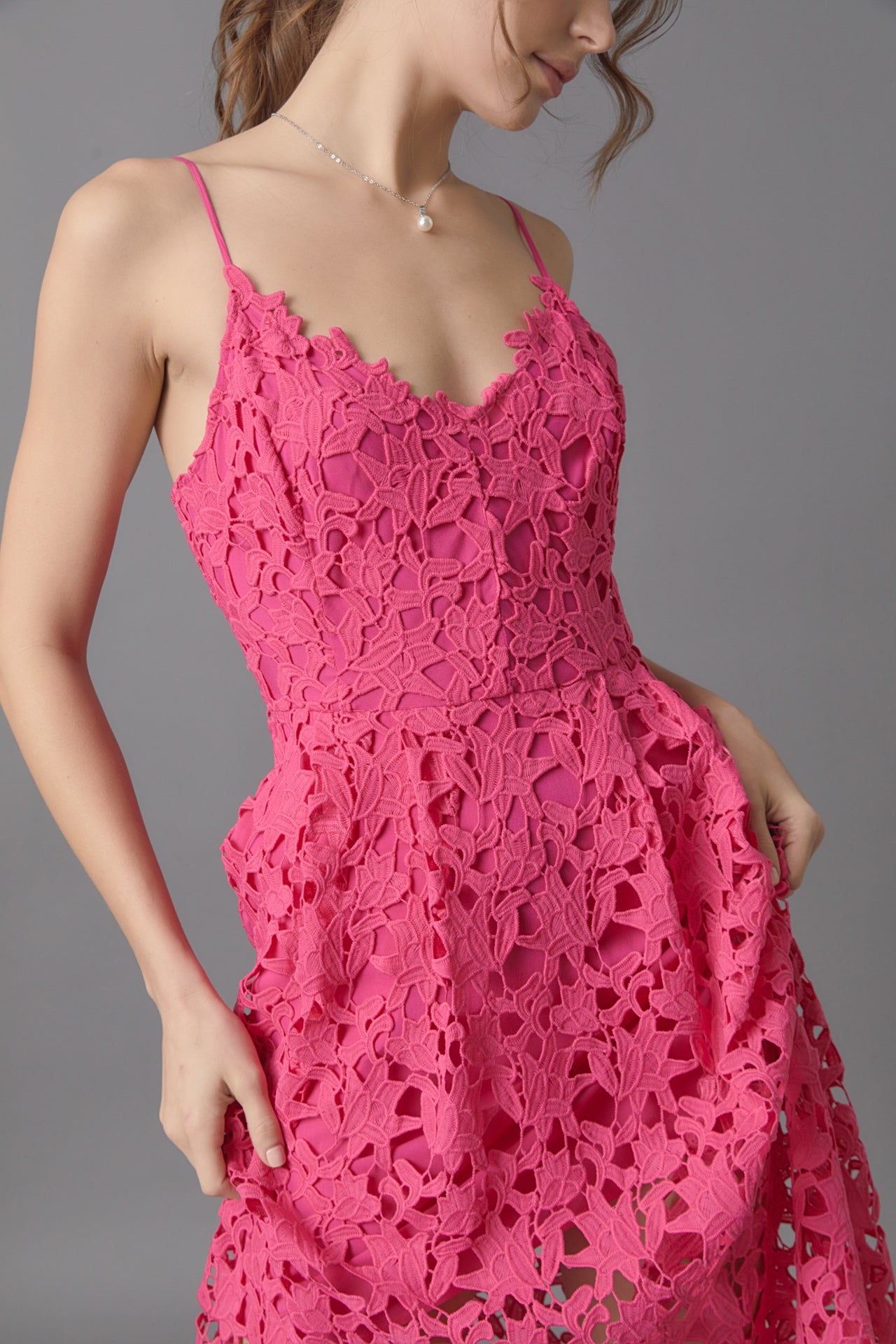 Endless Rose - Lace Midi Dress in Detail
