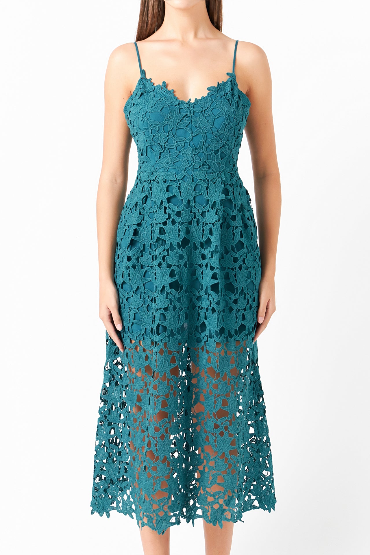 Endless Rose - Lace Midi Dress BLUSH / XS Endless Rose - Lace Midi Dress BLUSH / XS