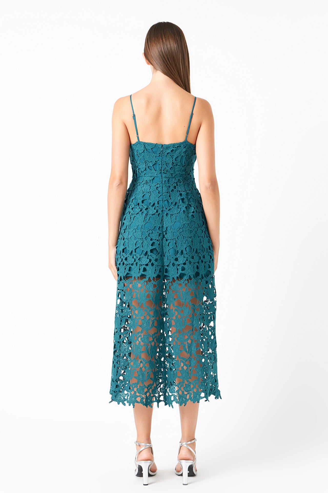 endless rose lace mock neck midi dress Endless Rose