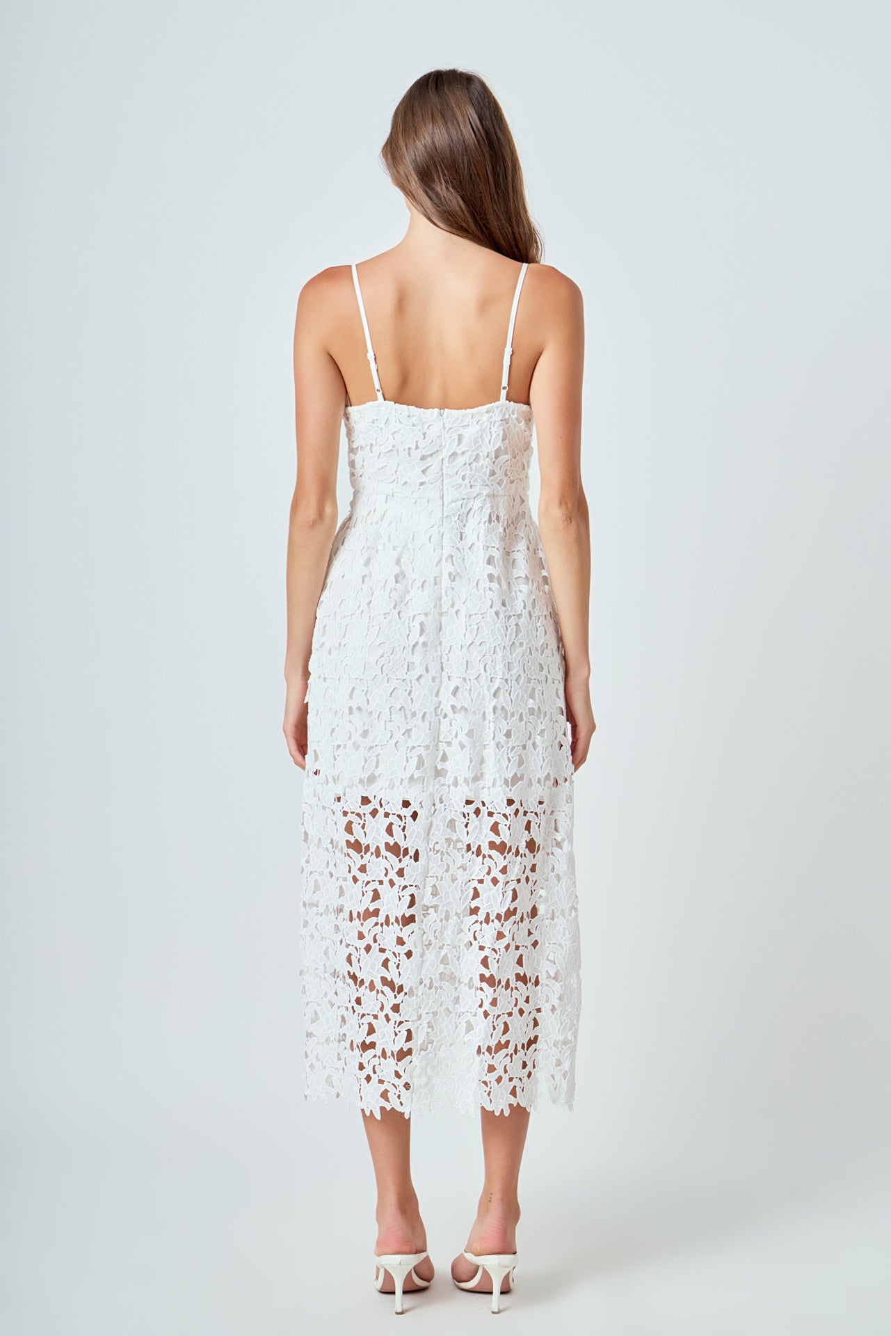 endless rose lace mock neck midi dress Endless Rose
