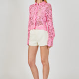 Textured Sheer Long sleeve Top