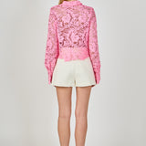 Textured Sheer Long sleeve Top