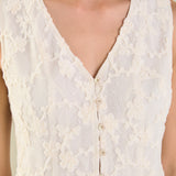 Floral Embroidery Lace Vest