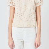 Pearl and Tulle Textured Top